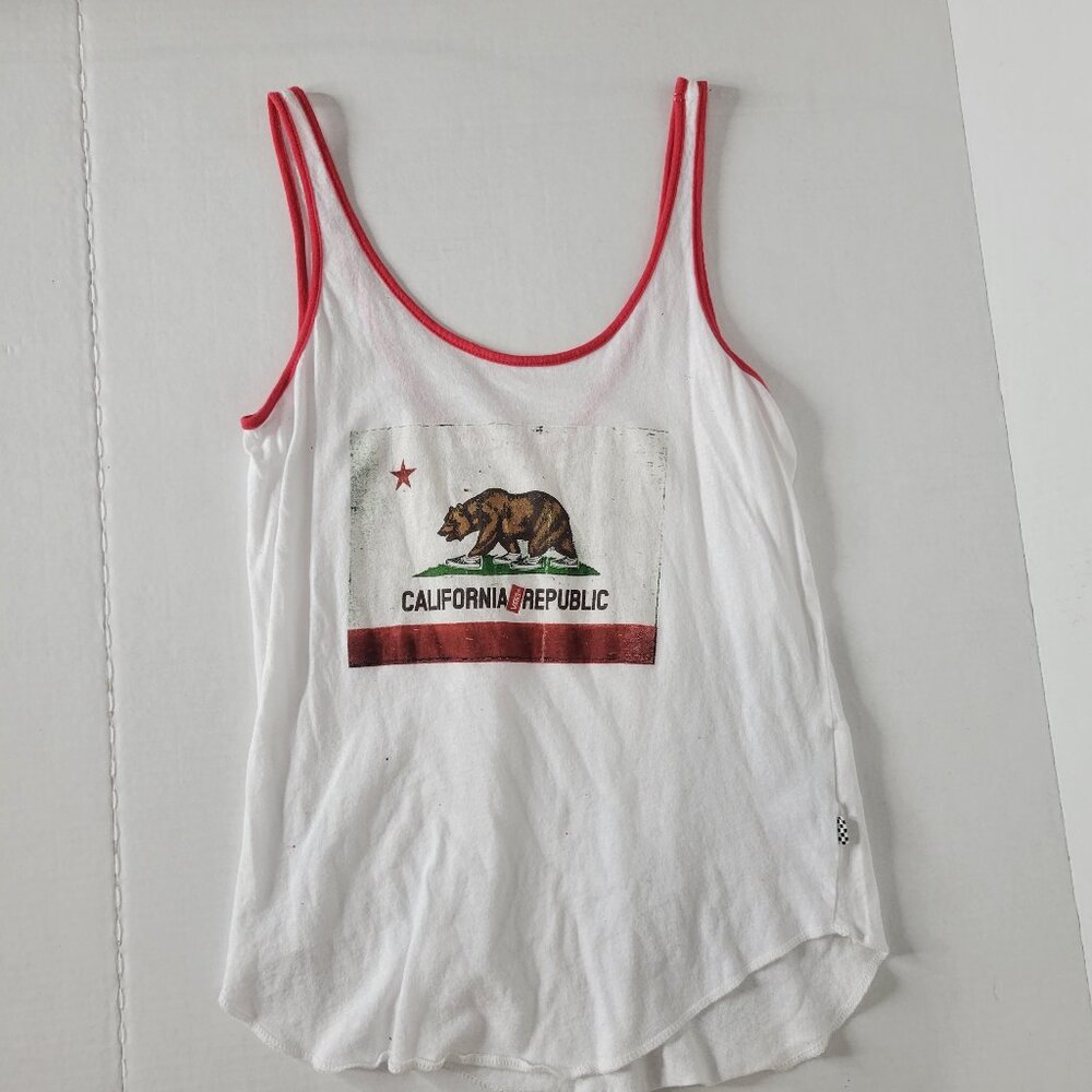 Vans Logo Classic California Bear Graphic Tank Top Women's Sz S